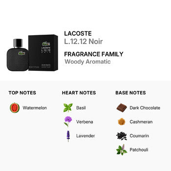 Lacoste Men's L.12.12 Noir EDT Spray 1.7 oz Fragrances (Wholesale) - Luxurious Fragrance Available Online in Hong Kong & China