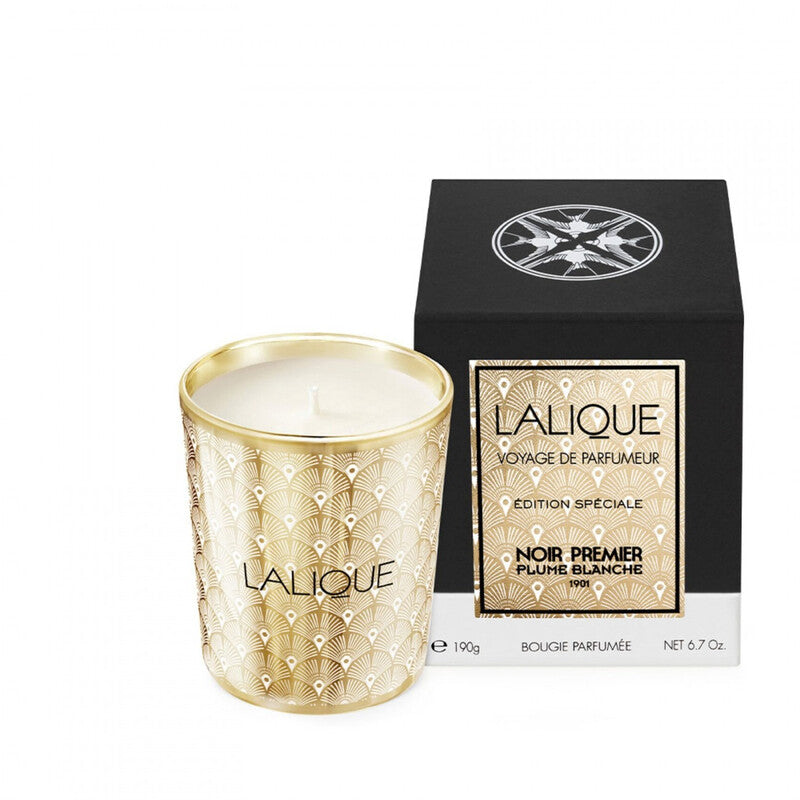 Lalique Unisex Noir Premier Plume Blanche 6.7 oz Scented Candle - Luxurious Fragrance Available Online in Hong Kong & China