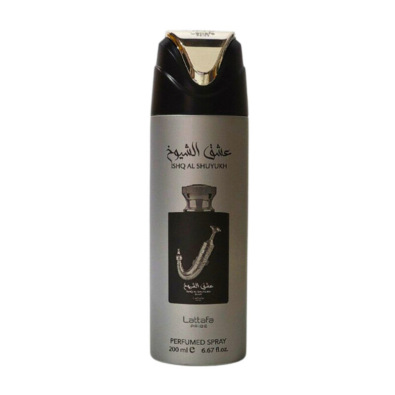 Lattafa Ishq Al Shuyukh Silver Deodorant Body Spray Spray 6.7 oz Bath & Body (Wholesale) - Luxurious Fragrance Available Online in Hong Kong & China
