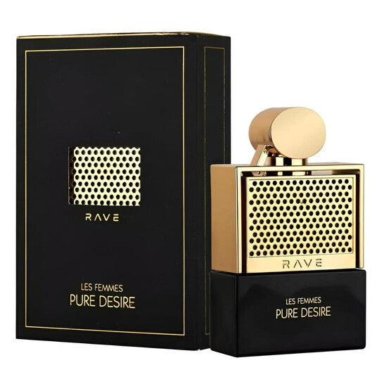 Lattafa Ladies Rave Pure Desire Gold EDP Spray 3.4 oz Fragrances - Luxurious Fragrance Available Online in Hong Kong & China