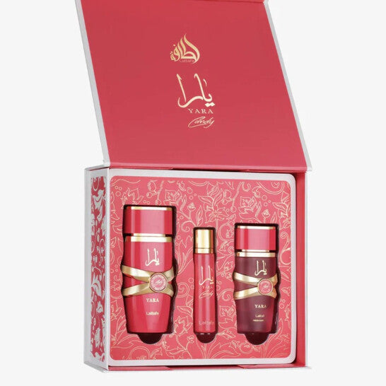 Lattafa Ladies Yara Candy 3pcs EDP Gift Set Fragrances (Wholesale) - Luxurious Fragrance Available Online in Hong Kong & China