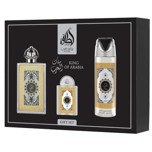 Lattafa Men's Pride King Of Arabia Gift Set Fragrances - Luxurious Fragrance Available Online in Hong Kong & China