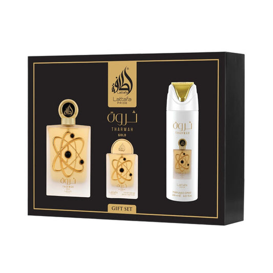 Lattafa Tharwah Gold Gift Set Fragrances - Luxurious Fragrance Available Online in Hong Kong & China