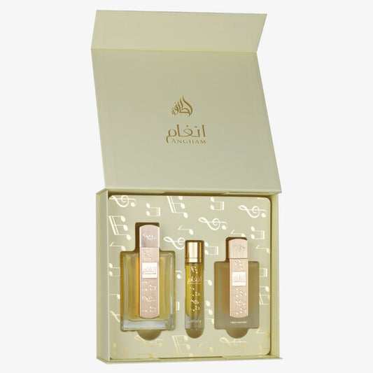 Lattafa Unisex Angham 3pcs EDP Gift Set Fragrances - Luxurious Fragrance Available Online in Hong Kong & China