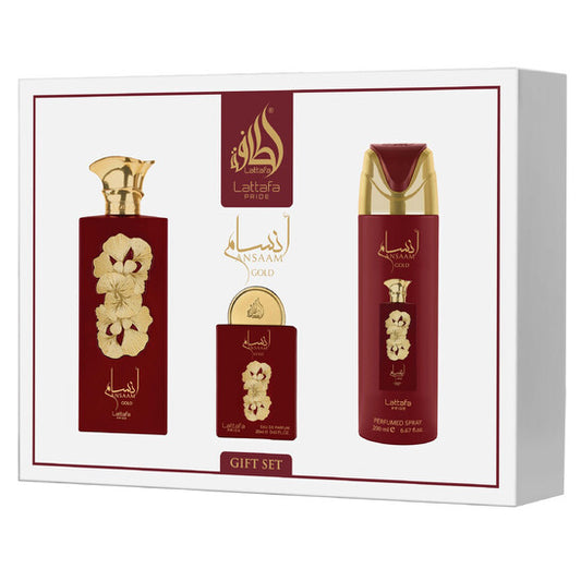 Lattafa Unisex Ansaam Gold Gift Set Fragrances - Luxurious Fragrance Available Online in Hong Kong & China