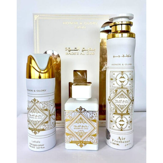 Lattafa Unisex Bade'e Al Oud Honor & Glory Gift Set - Luxurious Fragrance Available Online in Hong Kong & China