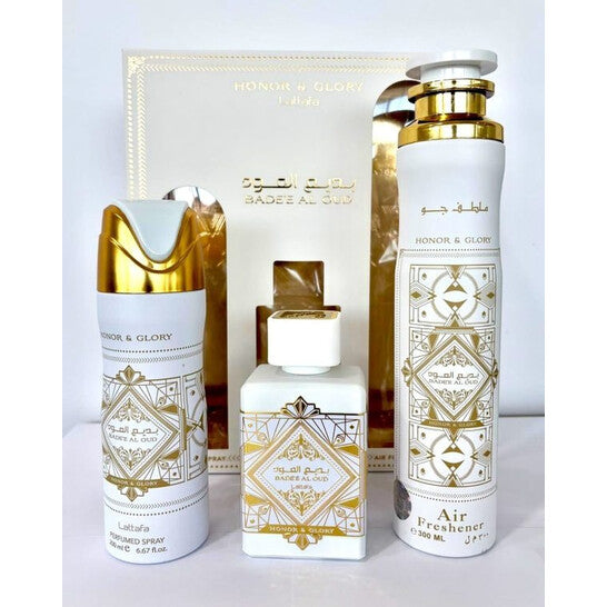 Lattafa Unisex Bade'e Al Oud Honor & Glory Gift Set Fragrances (Wholesale) - Luxurious Fragrance Available Online in Hong Kong & China