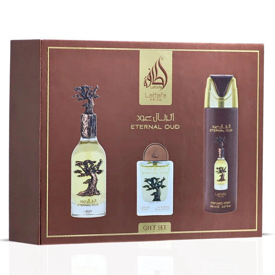 Lattafa Unisex Eternal Oud 3pcs EDP Gift Set Fragrances (Wholesale) - Luxurious Fragrance Available Online in Hong Kong & China