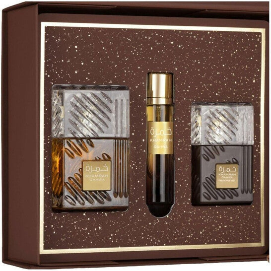 Lattafa Unisex Khamrah Qahwa 3pcs EDP Gift Set Fragrances (Wholesale) - Luxurious Fragrance Available Online in Hong Kong & China