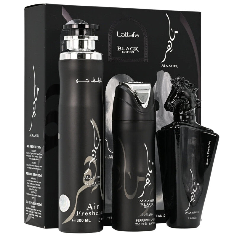 Lattafa Unisex Maahir Black Edition Gift Set Fragrances (Wholesale) - Luxurious Fragrance Available Online in Hong Kong & China