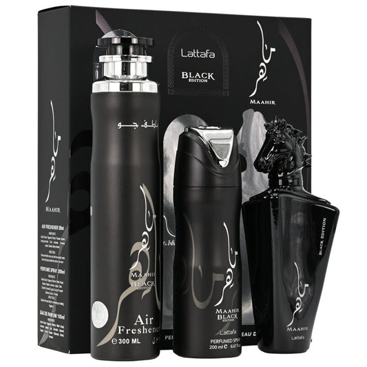 Lattafa Unisex Maahir Black Edition Gift Set Fragrances (Wholesale) - Luxurious Fragrance Available Online in Hong Kong & China
