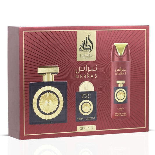 Lattafa Unisex Pride Nebras 3pcs EDP Gift Set Fragrances (Wholesale) - Luxurious Fragrance Available Online in Hong Kong & China