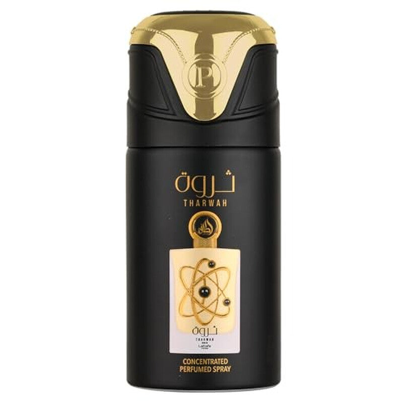 Lattafa Unisex Tharwah Gold Deodorant Spray 6.7 oz Fragrances (Wholesale) - Luxurious Fragrance Available Online in Hong Kong & China