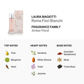 Laura Biagiotti Ladies Roma Fiori Bianchi EDT Spray 3.4 oz Fragrances (Wholesale) - Luxurious Fragrance Available Online in Hong Kong & China