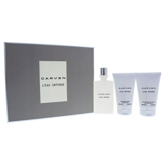Carven LEau Intense by Carven for Women - 3 Pc Gift Set 3.33oz EDT Spray, 3.33oz After Shave Balm, 3.33oz Bath and Shower Gel - Luxurious Fragrance Available Online in Hong Kong & China