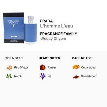 Prada L'homme Prada L'eau / Prada EDT Spray 3.4 oz (100 ml) (m) - Luxurious Fragrance Available Online in Hong Kong & China