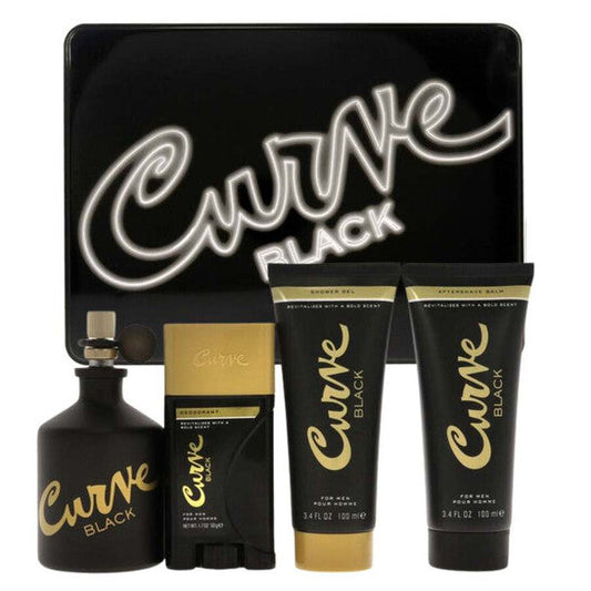 Liz Claiborne Men's Curve Black 4pcs EDC Gift Set Fragrances (Wholesale) - Luxurious Fragrance Available Online in Hong Kong & China