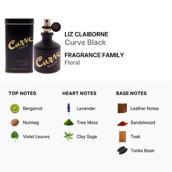 Liz Claiborne Men's Fragrance Curve Black EDC Spray 2.5 oz Fragrances (Wholesale) - Luxurious Fragrance Available Online in Hong Kong & China