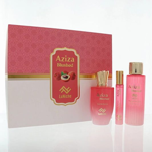 Luniche Unisex Aziza Blushed 3pcs EDP Gift Set Fragrances - Luxurious Fragrance Available Online in Hong Kong & China