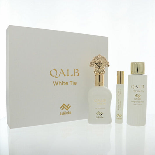 Luniche Unisex Qalb White Tie 3pcs EDP Gift Set Fragrances - Luxurious Fragrance Available Online in Hong Kong & China