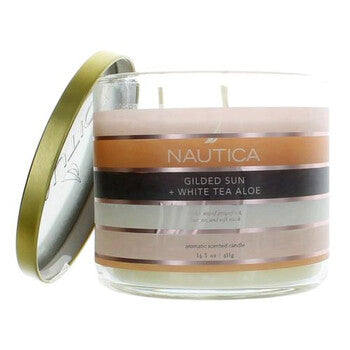 Nautica Unisex Candle Gilded Sun And White Tea Aloe 14.5 oz Scented Candle (Wholesale) - Luxurious Fragrance Available Online in Hong Kong & China