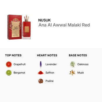 Nusuk Men's Ana Al Awwal Malaki Red EDP Spray 3.4 oz (Wholesale) - Luxurious Fragrance Available Online in Hong Kong & China