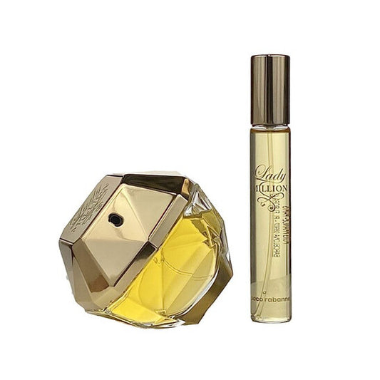 Paco Rabanne Lady Million 2 Pcs Set: 1.7 Eau De Toilette Spray + 0.34 Eau De Toilette Spray - Luxurious Fragrance Available Online in Hong Kong & China