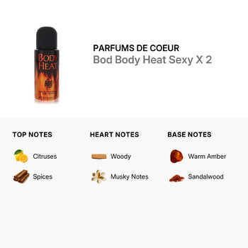 Parfums De Coeur Ladies Bod Body Heat Sexy X 2 Body Spray 4 oz  (Wholesale) - Luxurious Fragrance Available Online in Hong Kong & China