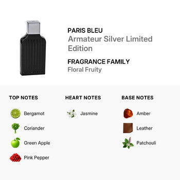 Paris Bleu Men's Armateur Silver Limited Edition EDT Spray 3.4 oz (Wholesale) - Luxurious Fragrance Available Online in Hong Kong & China