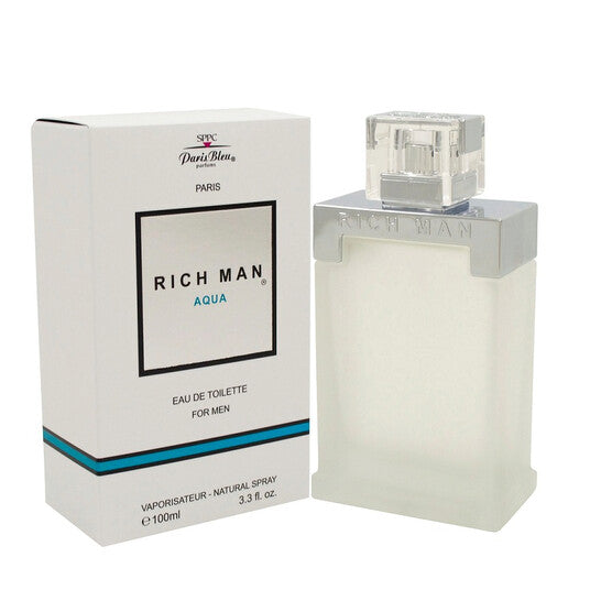 Paris Bleu Men's Rich Man Aqua EDT Spray 3.3 oz Fragrances (Wholesale) - Luxurious Fragrance Available Online in Hong Kong & China