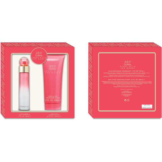 Perry Ellis Ladies 360 Coral for Women 2pcs EDP Gift Set Fragrances - Luxurious Fragrance Available Online in Hong Kong & China