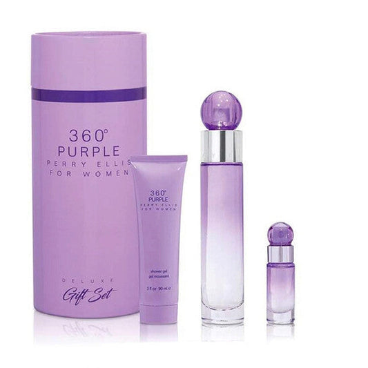 Perry Ellis Ladies 360 Degrees Purple for Women 3pcs EDP Gift Set Fragrances (Wholesale) - Luxurious Fragrance Available Online in Hong Kong & China