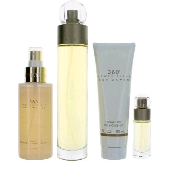 Perry Ellis Ladies 360 For Women 4pcs EDT Gift Set Fragrances (Wholesale) - Luxurious Fragrance Available Online in Hong Kong & China