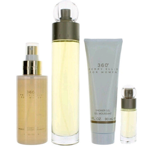 Perry Ellis Ladies 360 For Women 4pcs EDT Gift Set Fragrances (Wholesale) - Luxurious Fragrance Available Online in Hong Kong & China