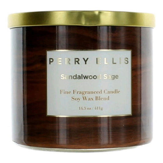 Perry Ellis Ladies Sandalwood Sage Soy Wax Blend 3 Wick 14.5 oz Scented Candle - Luxurious Fragrance Available Online in Hong Kong & China