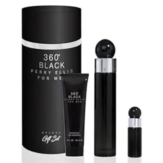 Perry Ellis Men's 360 Black for Men 3pcs EDT Gift Set Fragrances - Luxurious Fragrance Available Online in Hong Kong & China