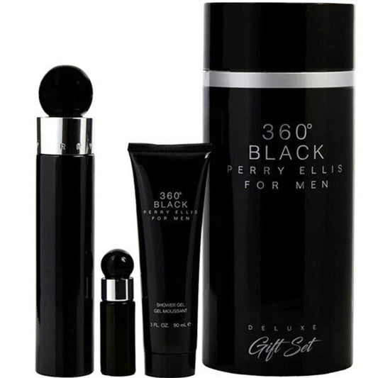 Perry Ellis Men's 360 Black for Men 3pcs EDT Gift Set Fragrances (Wholesale) - Luxurious Fragrance Available Online in Hong Kong & China