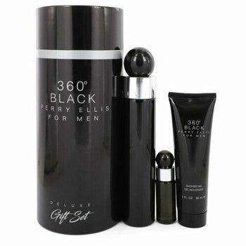 Perry Ellis Men's 360 Degrees Black for Men (Deluxe Set) Gift Set Fragrances (Wholesale) - Luxurious Fragrance Available Online in Hong Kong & China