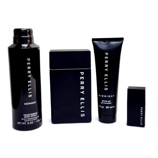 Perry Ellis Men's Midnight 4pcs EDT Gift Set Fragrances (Wholesale) - Luxurious Fragrance Available Online in Hong Kong & China