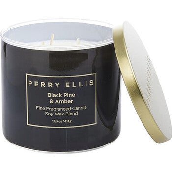 Perry Ellis Unisex Black Pine And Amber Candle 14.5 oz Scented Candle (Wholesale) - Luxurious Fragrance Available Online in Hong Kong & China