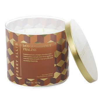 Perry Ellis Unisex Dulce Chestnut Praline Candle 14.5 oz Scented Candle (Wholesale) - Luxurious Fragrance Available Online in Hong Kong & China