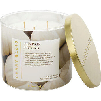 Perry Ellis Unisex Pumpkin Picking 14.5 oz Scented Candle - Luxurious Fragrance Available Online in Hong Kong & China