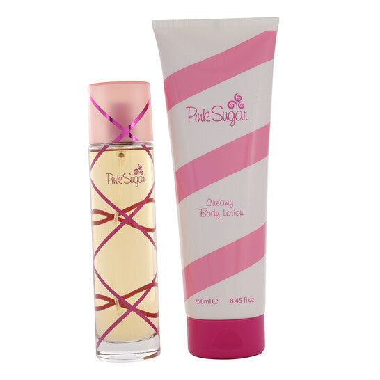 Aquolina Pink Sugar by Aquolina for Women - 2 Pc Gift Set 3.4 oz EDT Spray, 8.45 oz Creamy Body Lotion (Wholesale) - Luxurious Fragrance Available Online in Hong Kong & China
