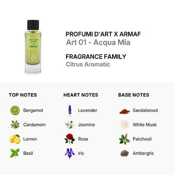 Profumi D'Art X Armaf Unisex Art 01 - Acqua Mia EDP Spray 3.6 oz (Wholesale) - Luxurious Fragrance Available Online in Hong Kong & China