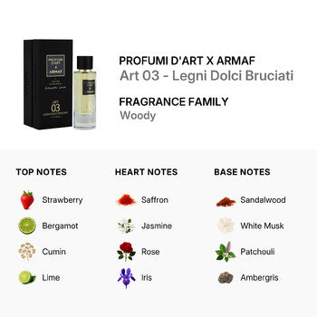 Profumi D'Art X Armaf Unisex Art 03 - Legni Dolci Bruciati EDP Spray 3.6 oz Fragrances (Wholesale) - Luxurious Fragrance Available Online in Hong Kong & China