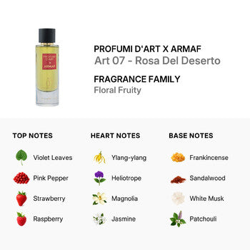 Profumi D'Art X Armaf Unisex Art 07 - Rosa Del Deserto EDP Spray 3.6 oz Fragrances (Wholesale) - Luxurious Fragrance Available Online in Hong Kong & China