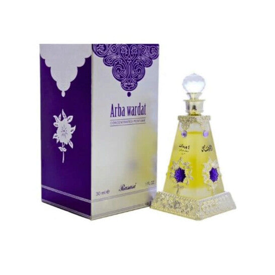 Rasasi Arba Wardat Attar Concentrated Perfume Oil For Men and Women 30ML - Luxurious Fragrance Available Online in Hong Kong & China