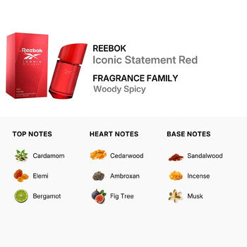 Reebok Men's Iconic Statement Red EDP Spray 3.3 oz (Wholesale) - Luxurious Fragrance Available Online in Hong Kong & China