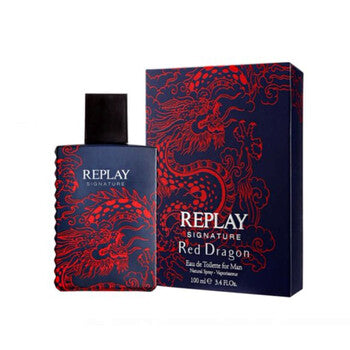 Replay Men's Signature Red Dragon EDT Spray 3.4 oz - Luxurious Fragrance Available Online in Hong Kong & China