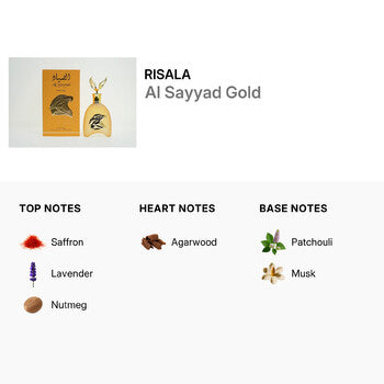 Risala Unisex Al Sayyad Gold EDP Spray 3.4 oz (Wholesale) - Luxurious Fragrance Available Online in Hong Kong & China